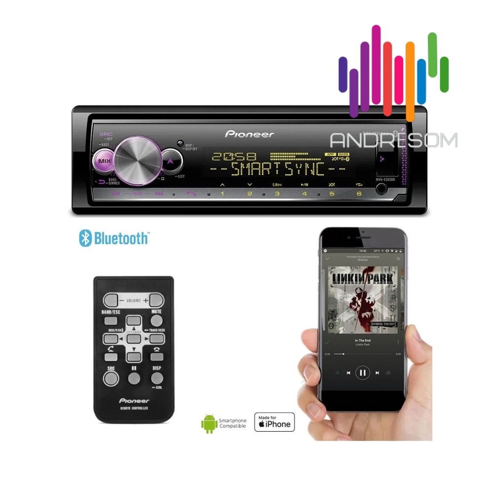 Som Automotivo Pioneer MVH-X3000BR Bluetooth USB